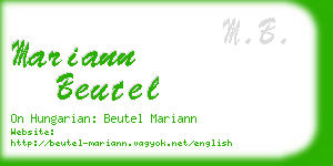 mariann beutel business card